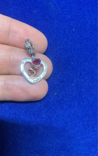 Charm Corazón Huella Bebé Plata pulsera Pandora 