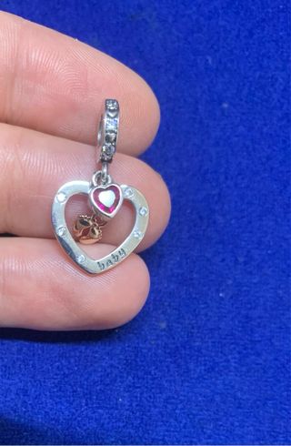 Charm Corazón Huella Bebé Plata pulsera Pandora 