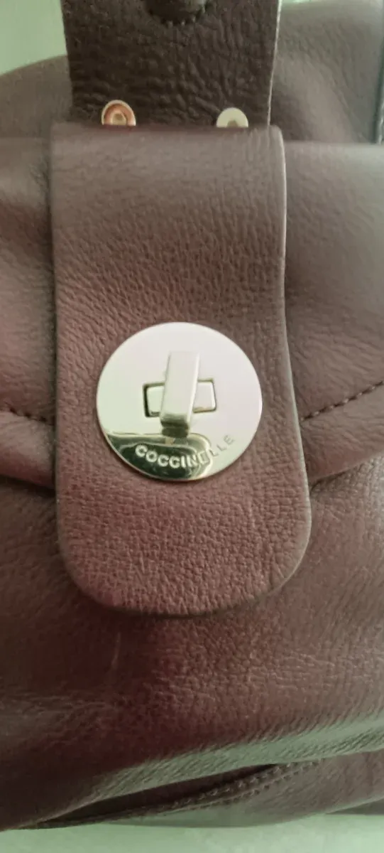 Bolso de piel morado berenjena
