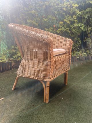 6 Sillones de mimbre para mesa o jardín