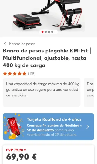 Banco de pesas plegable multifuncional KM Fit