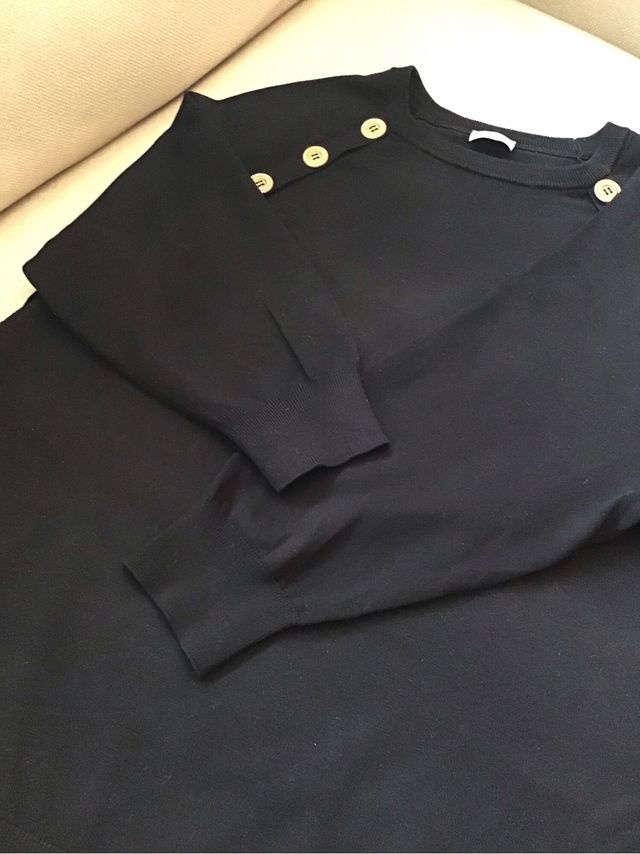 Jersey punto Marella negro botones dorados