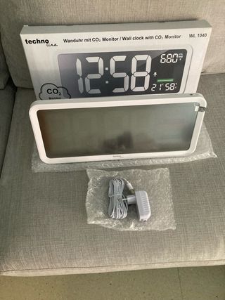 Reloj Techno Line con Monitor CO2 y Humedad.