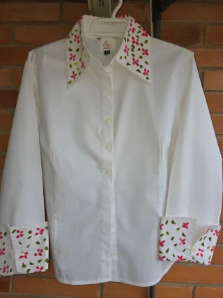 Camisa Carla Corsia blanca pintada XXL
