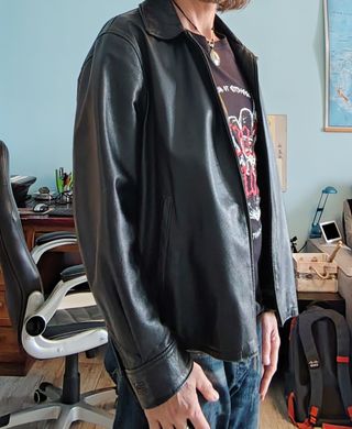 Giubbotto in pelle uomo nero