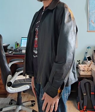 Giubbotto in pelle uomo nero