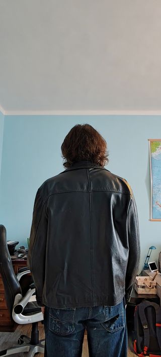 Giubbotto in pelle uomo nero