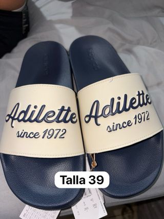 Chanclas Adidas Adilette Verde y Blanco