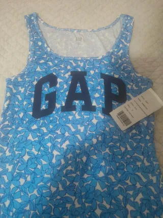 Camiseta GAP Mujer Talla S Floral Azul