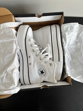 Converse plataforma altas blancas T36