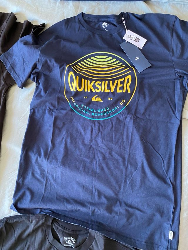 Lote 4 Camisetas Quiksilver, Billabong y Vans