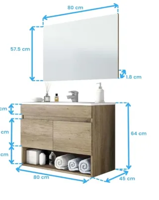 Mueble de baño madera y metal