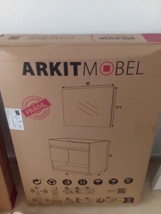 Mueble de baño madera y metal