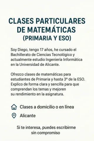 Clases particulares Matemáticas