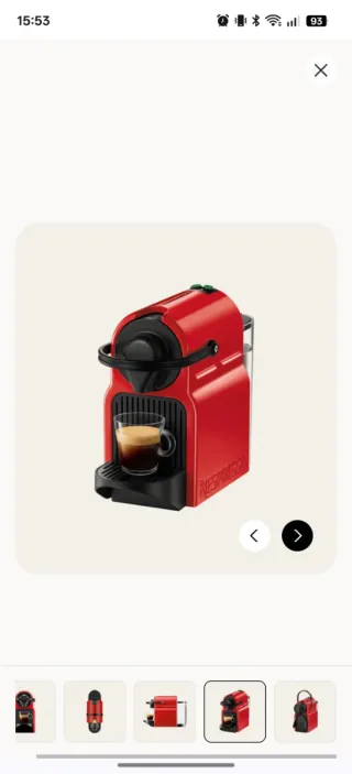 Cafetera Nespresso Inissia Roja