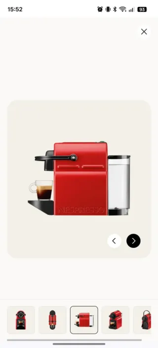 Cafetera Nespresso Inissia Roja