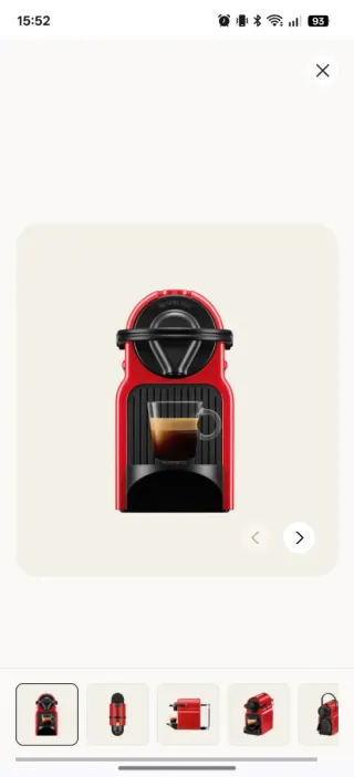 Cafetera Nespresso Inissia Roja