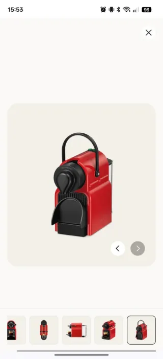 Cafetera Nespresso Inissia Roja