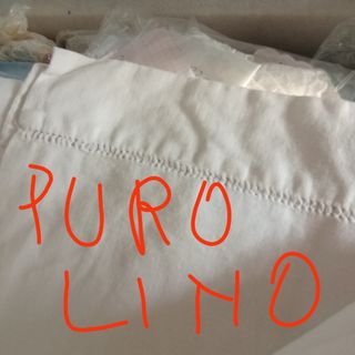 Lenzuolo lino e cotone anni 50 bianco 260x220