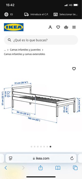 Cama infantil Ikea con colchón