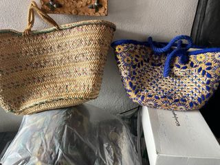 2 Bolsos Playeros Trenzado Vegetal