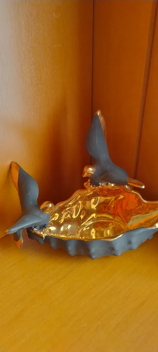 Cestino svuotatasche portagioie antico nero oro