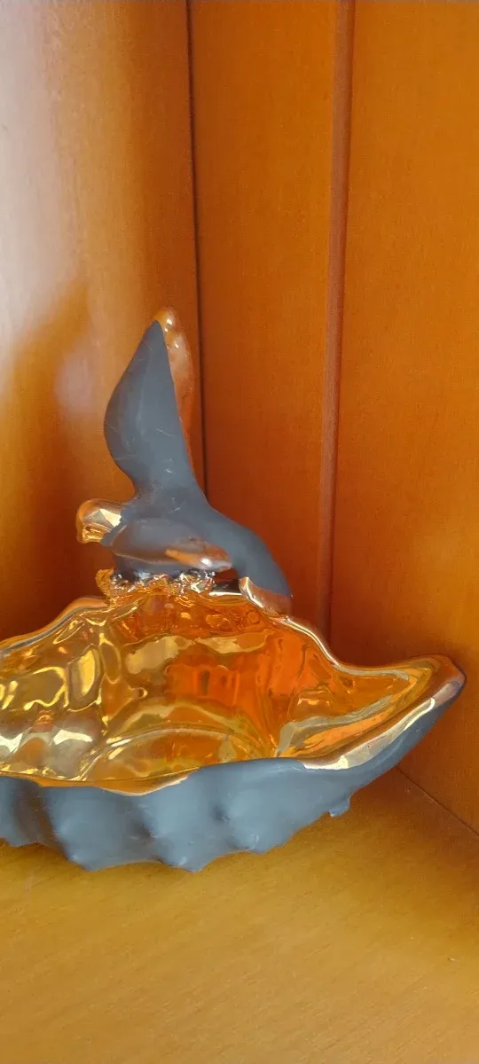 Cestino svuotatasche portagioie antico nero oro