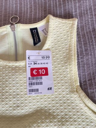 Vestido H&M Amarillo Talla 34
