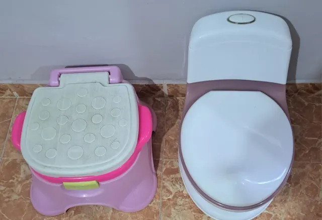 Orinal bebé rosa y blanco