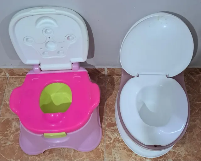 Orinal bebé rosa y blanco