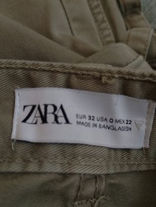 Jeans cargo Zara verde oliva