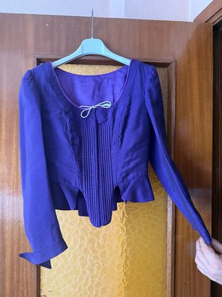 Corpiño fallera manga larga morado