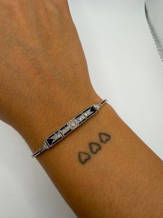 Pulsera Oro 18k Diamantes y Zafiros Art Deco