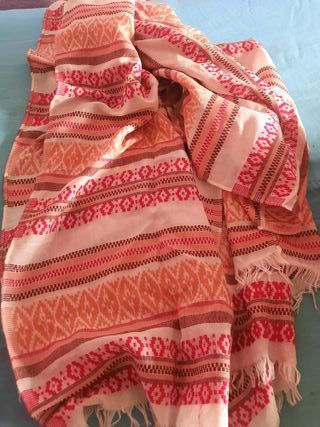 Bufanda mujer naranja y roja