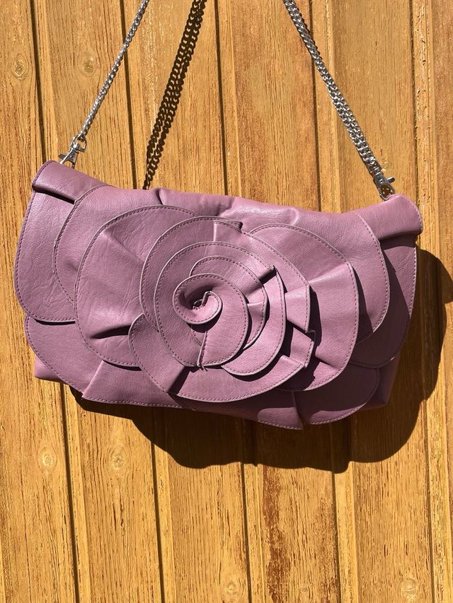 Borsa Camomilla rosa cipria con motivo a fiore