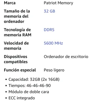 Patriot Signature DDR5 RAM 32GB (2x16GB)
