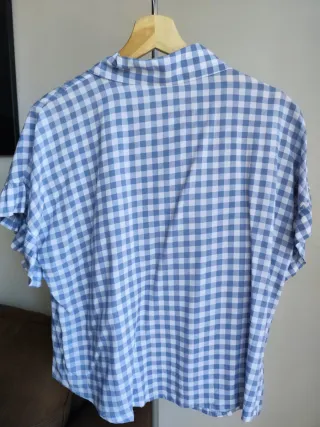 Camisa Zara cuadros azul y blanco