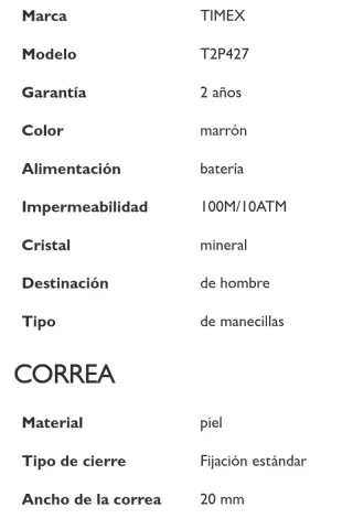 Reloj Timex GMT T2P427 Negro Naranja