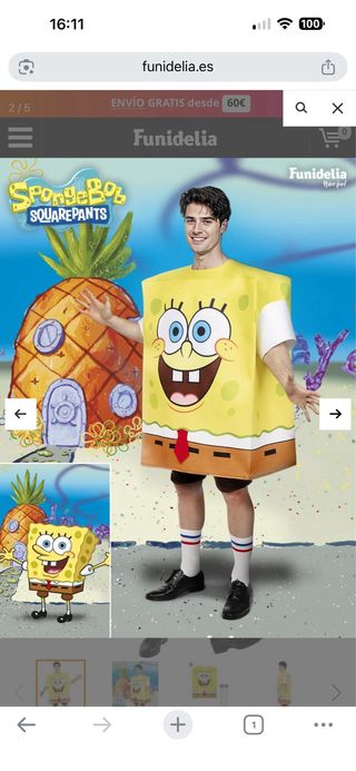 Disfraz Bob Esponja Adulto Talla Única