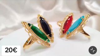 Anillo lanzadera con piedras de colores