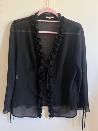 Sobrecamisa transparente vintage con volantes