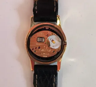 Reloj Omega Dorado y Negro Chapada de oro