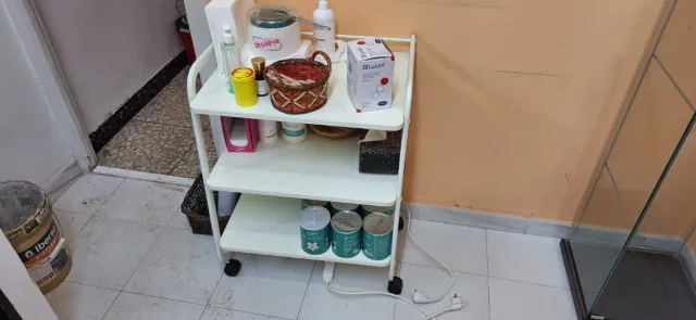 Carrito auxiliar blanco 3 estantes