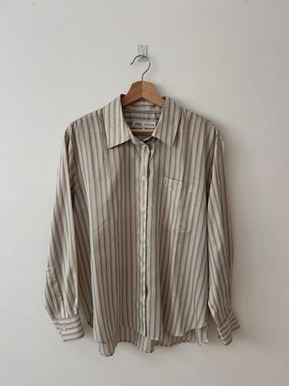 Camisa Zara Rayas Seda Talla M