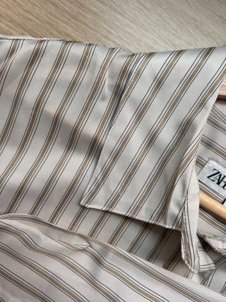 Camisa Zara Rayas Seda Talla M