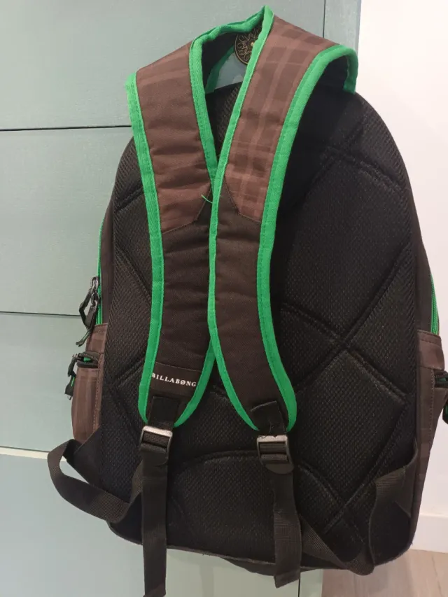 Mochila Billabong Marrón Cuadros Verde