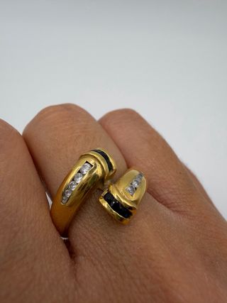 Anillo Oro 18k Circonitas y Piedras