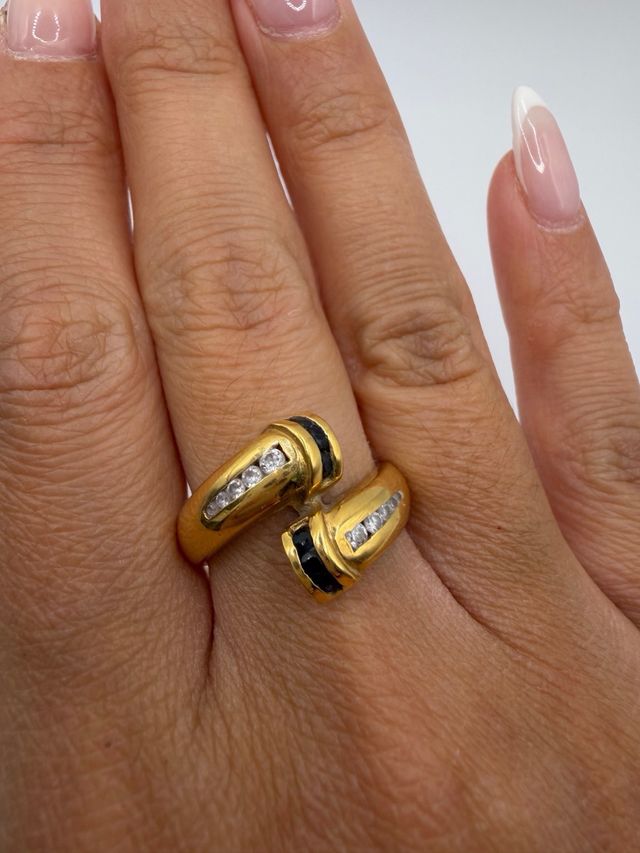 Anillo Oro 18k Circonitas y Piedras