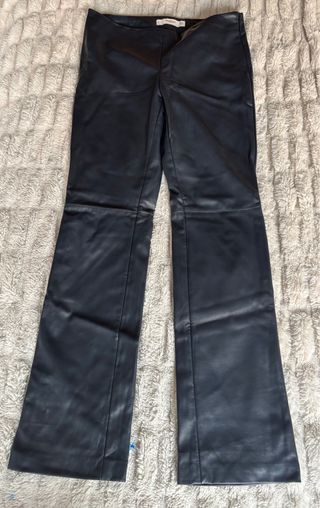 Pantalón polipiel Mango negro