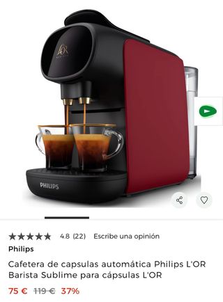 Cafetera Philips L'OR Barista Sublime Roja